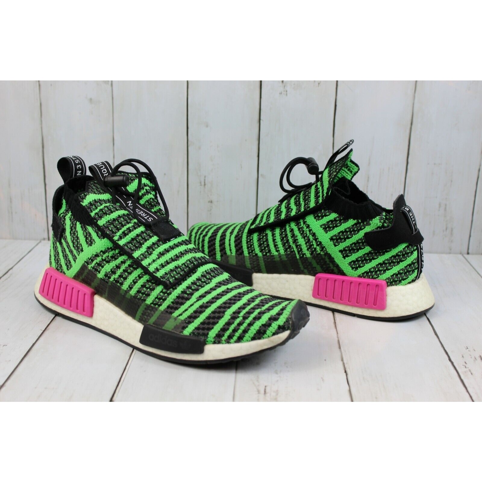 Adidas Originals Nmd Ts1 Primeknit Men's 9 Watermelon Green Knit Sneakers